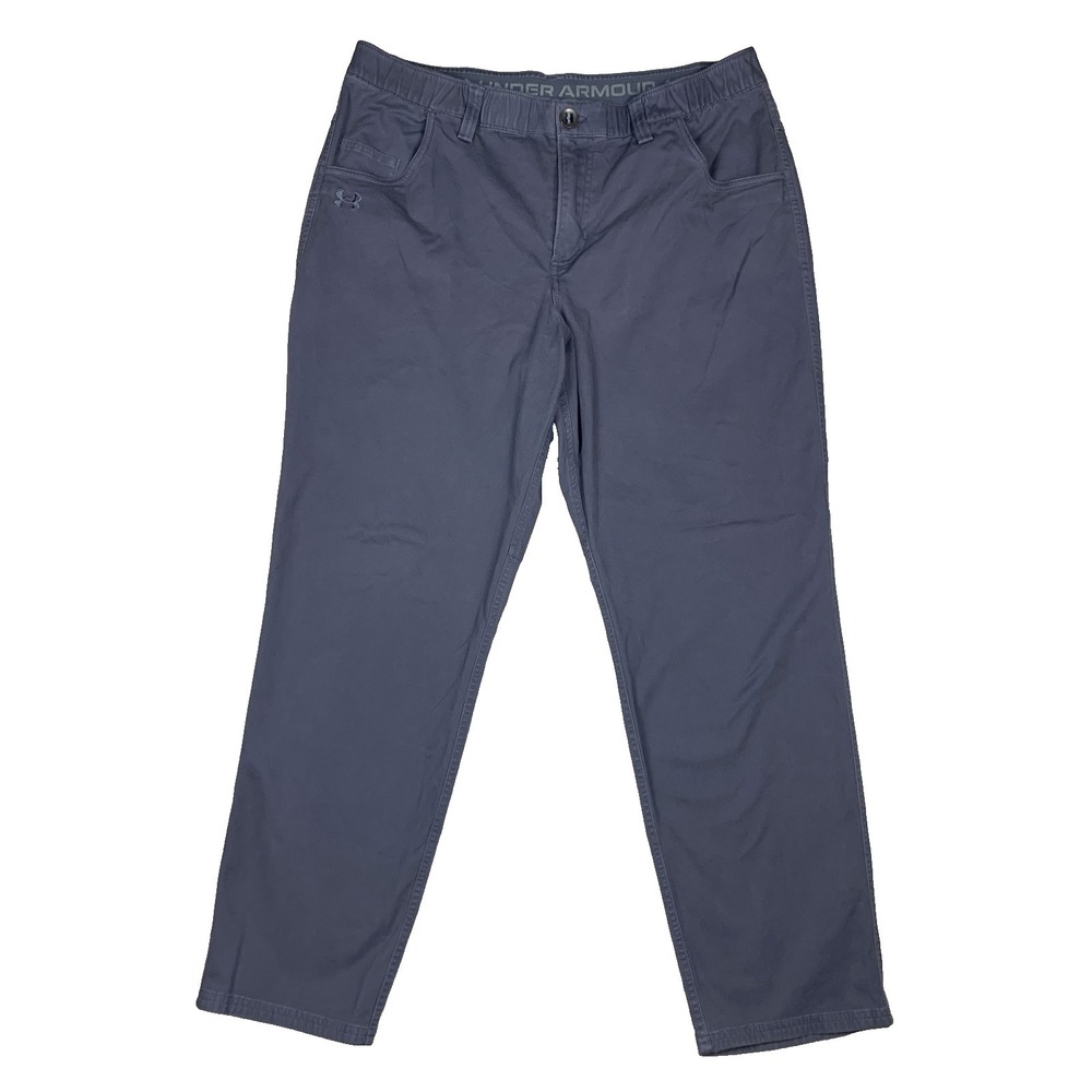 Under Armour Pants Mens‎ 38x32 Blue Stretch Elastic Waist Casual Golf Chino